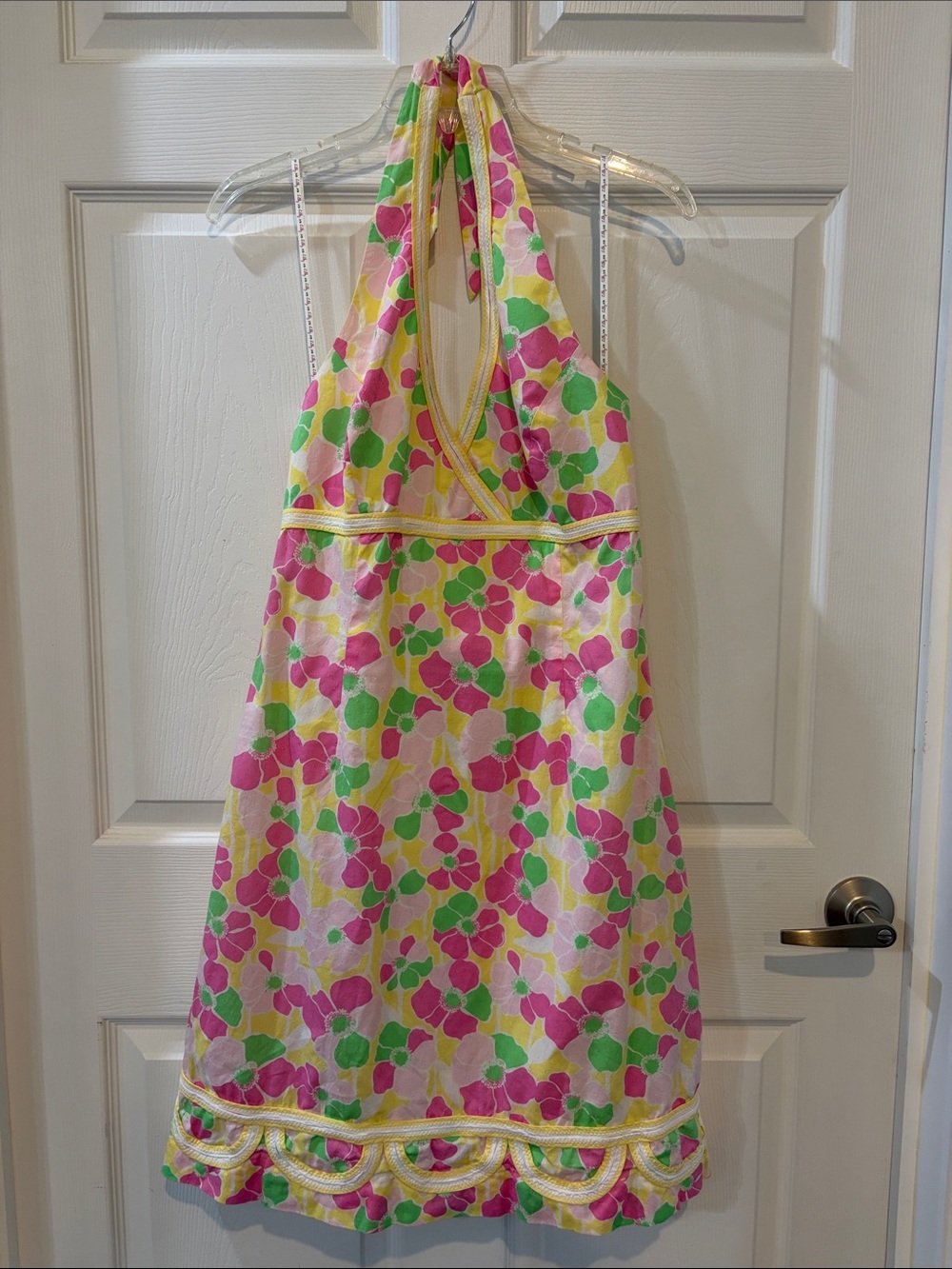 Lilly Pulitzer Pink, Green & Yellow Floral Halter Dress